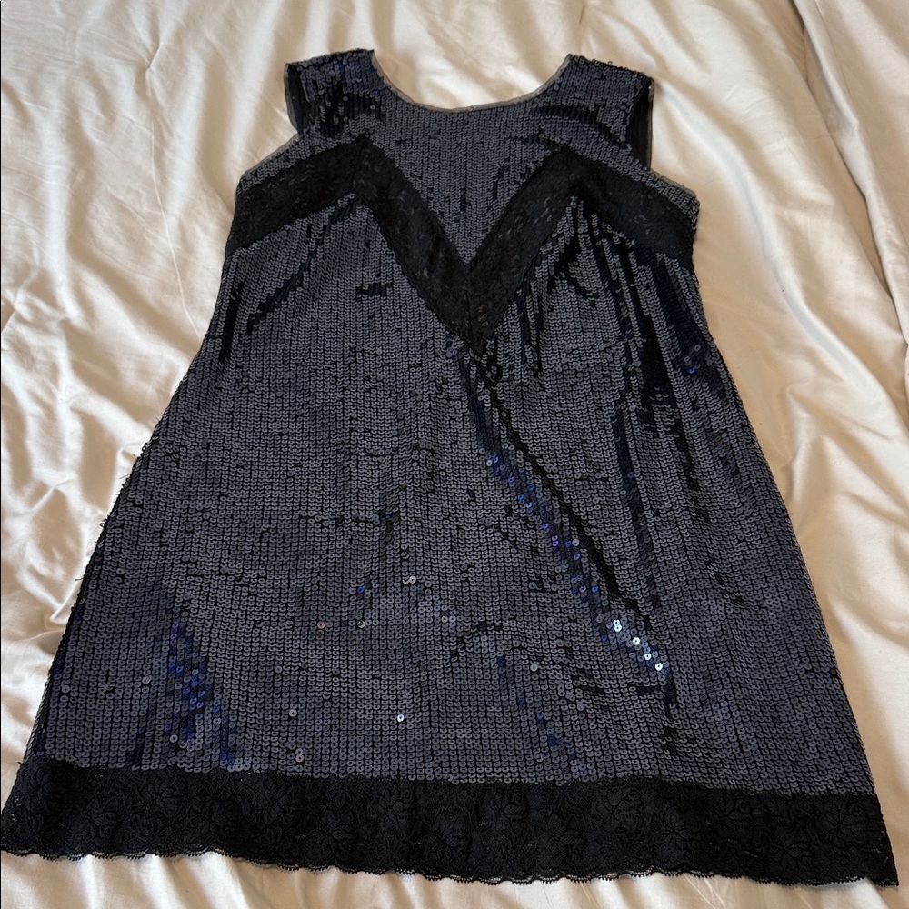 BCBGMaxAzria Navy Sequin Mini Dress